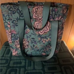 Vera Bradley Teal and Pink Floral Tote